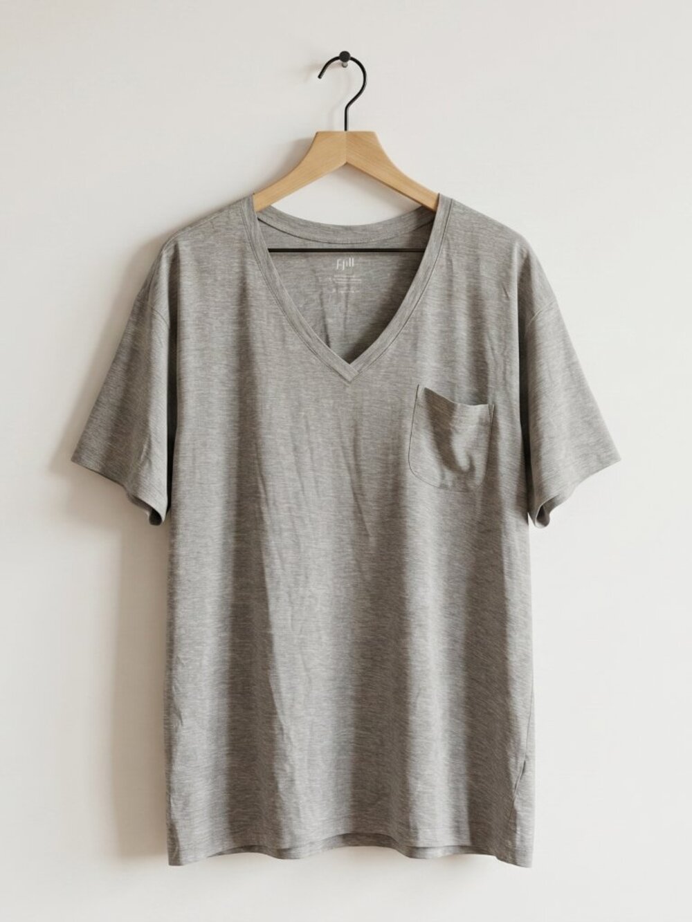 NWT J. Jill Easy Pocket Tee Grey Soft Heather V-Neck Tencel 2X